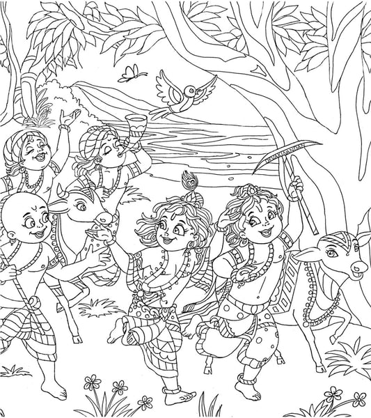 Little Krishna, Colouring Book, A Childhood of Miracles!