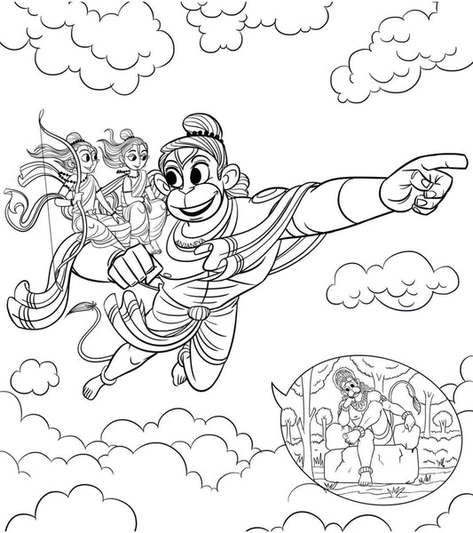 Jai Shree Hanuman, Colouring Book, The Monkey God's Role in Ramayana