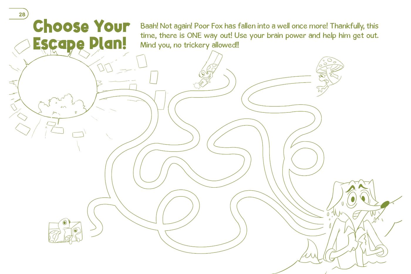Aesop's 2.0, The Fox and the Goat, Read Along Colouring Book
