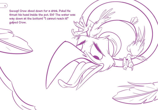 Aesop's 2.0, The Thirsty Crow, Read Along Colouring Book
