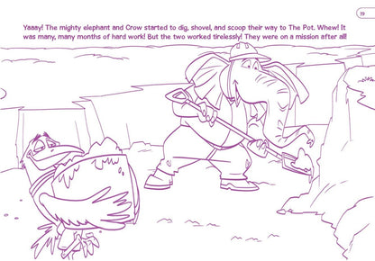 Aesop's 2.0, The Thirsty Crow, Read Along Colouring Book