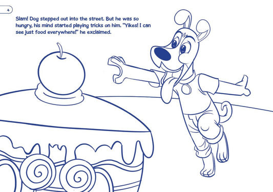 Aesop's 2.0, The Dog and the Bone, Read Along Colouring Book