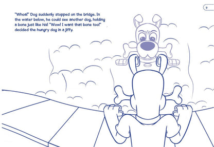 Aesop's 2.0, The Dog and the Bone, Read Along Colouring Book
