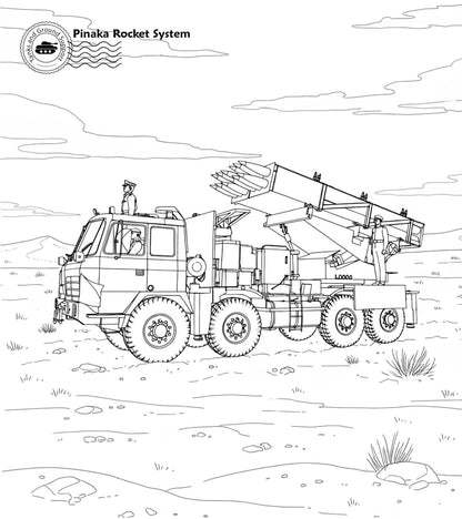 Indian Military-Fire Power, Wisdom and Valour at 75 Colouring Book