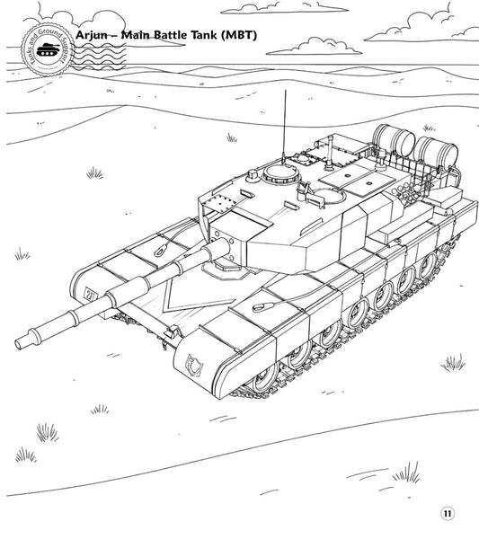 Indian Military-Battle Power, Wisdom and Valour at 75 Colouring Book