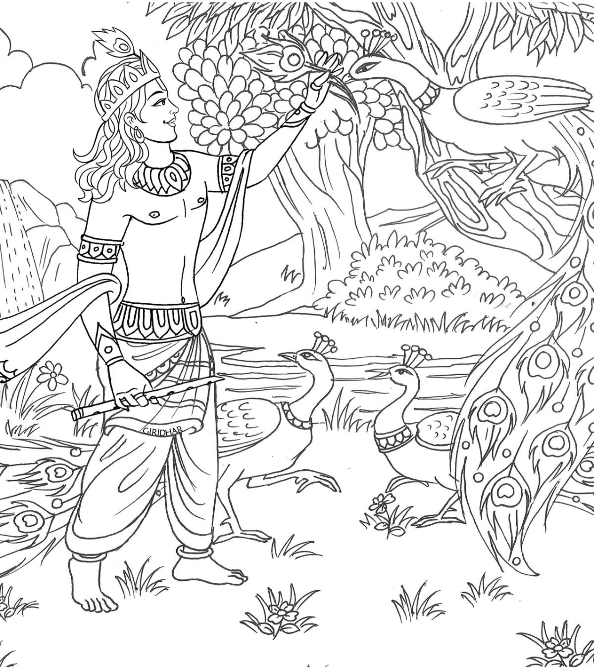 Lord Krishna Colouring Book, The Playful Divine