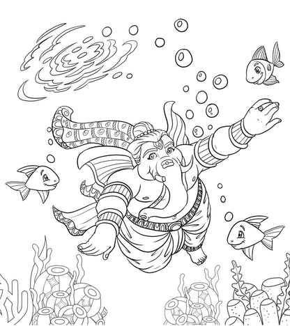 Lord Ganesha, Colouring Book, The God of New Beginnings