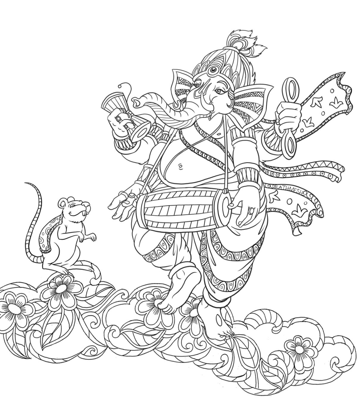 Shree Ganesha, Colouring Book, The Friendly God Who Helps Everyone