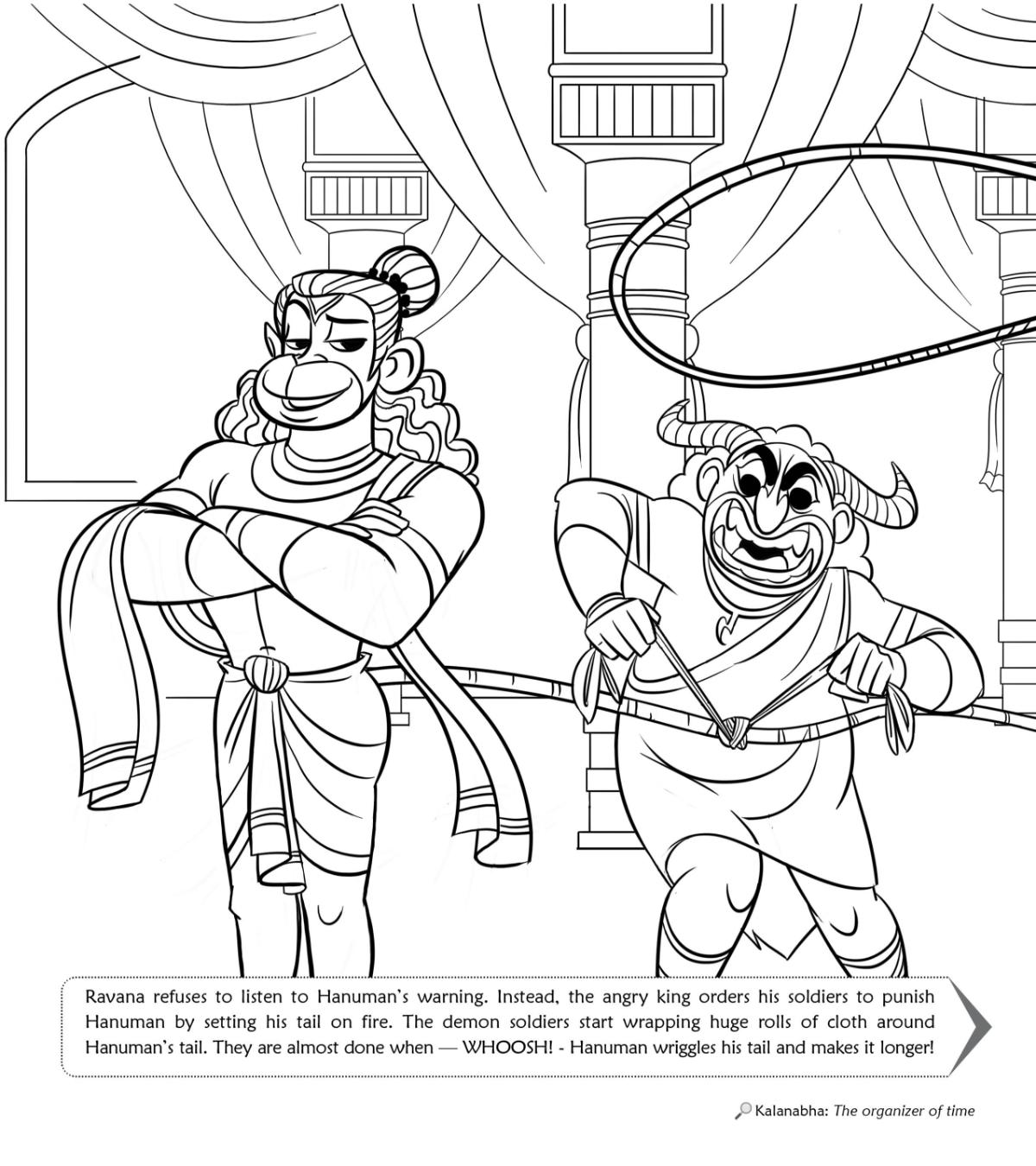 Jai Shree Hanuman, Colouring Book, The Monkey God's Role in Ramayana