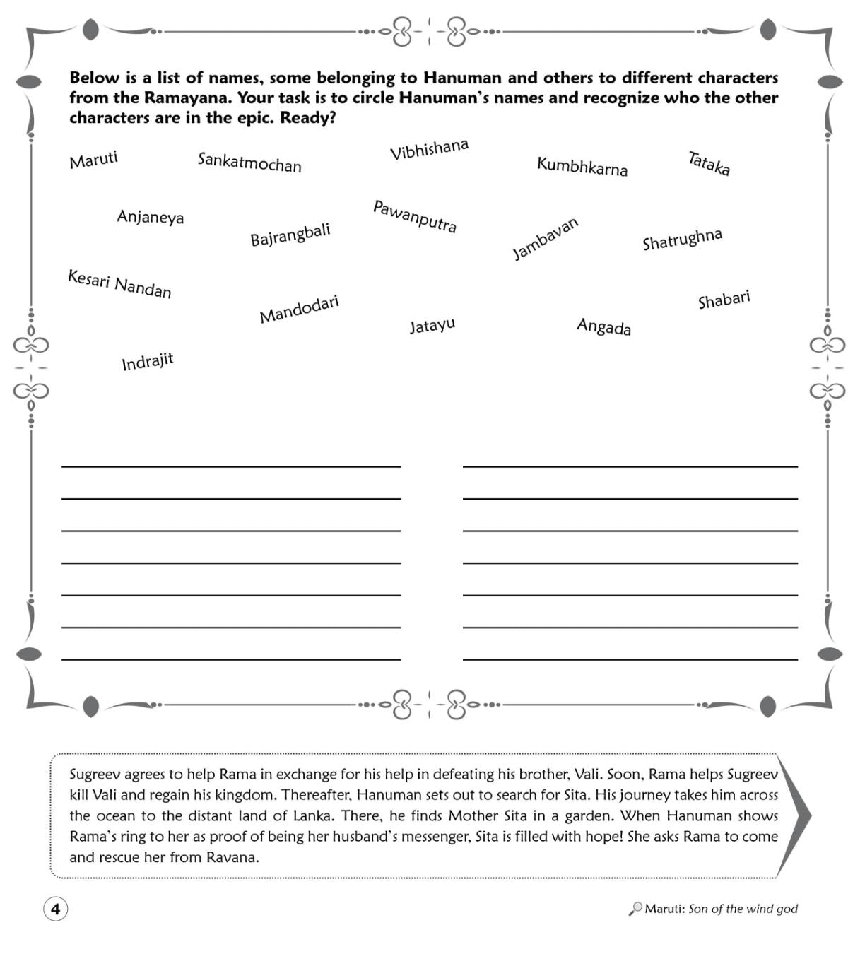 Jai Shree Hanuman, Colouring Book, The Monkey God's Role in Ramayana