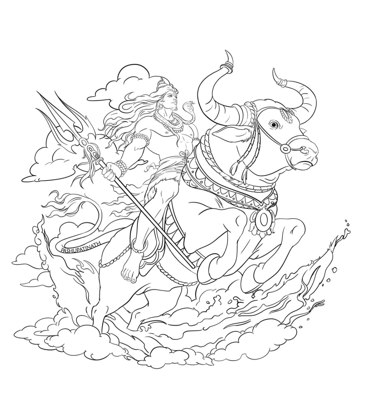 Lord Shiva, Colouring Book, The Powerful Yogi