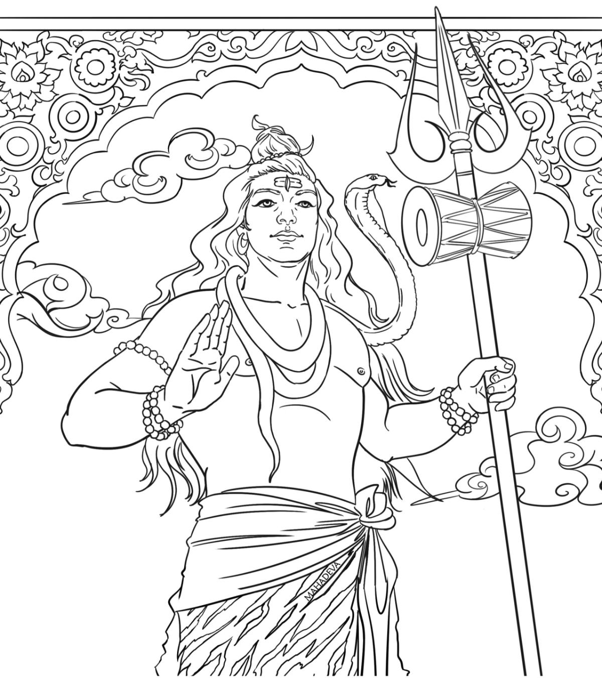 Lord Shiva, Colouring Book, The Powerful Yogi