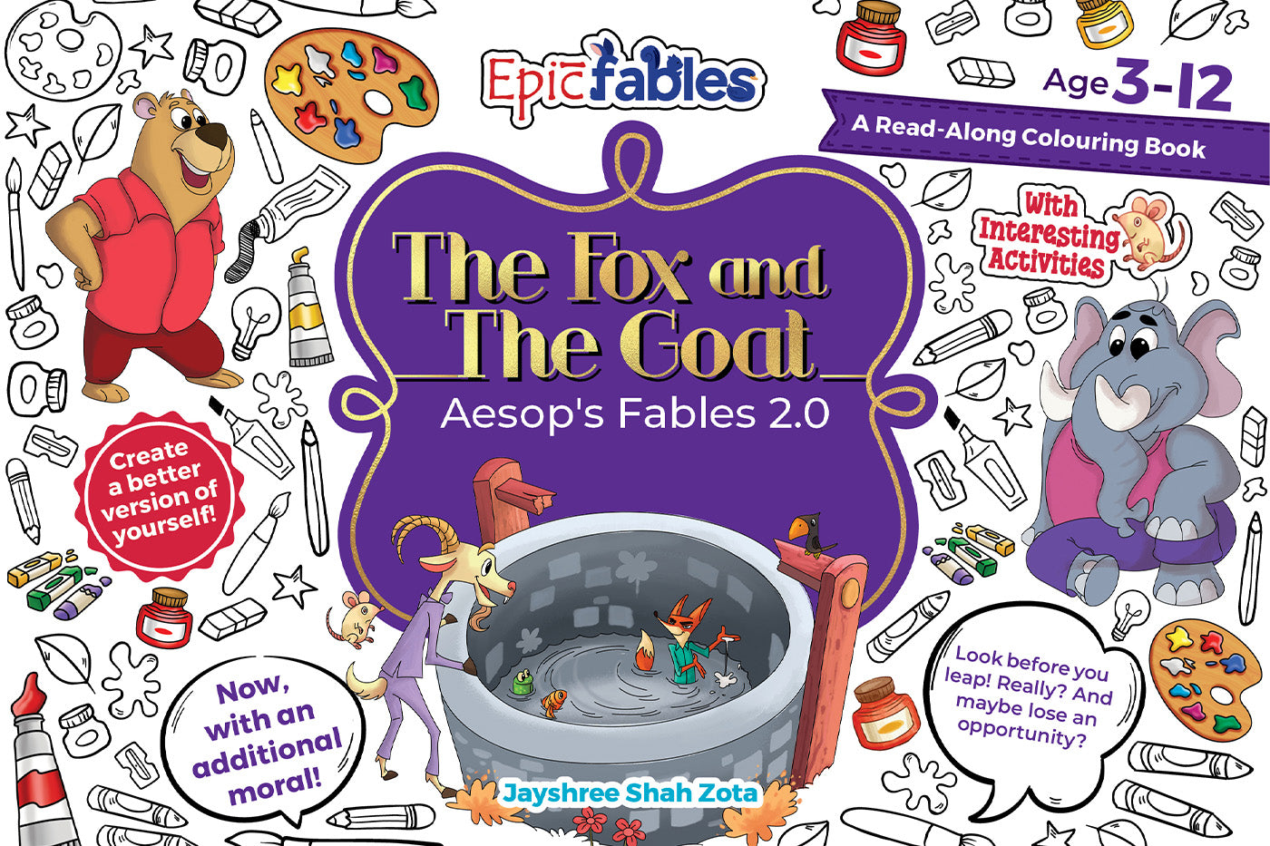 Aesop's 2.0, The Fox and the Goat, Read Along Colouring Book